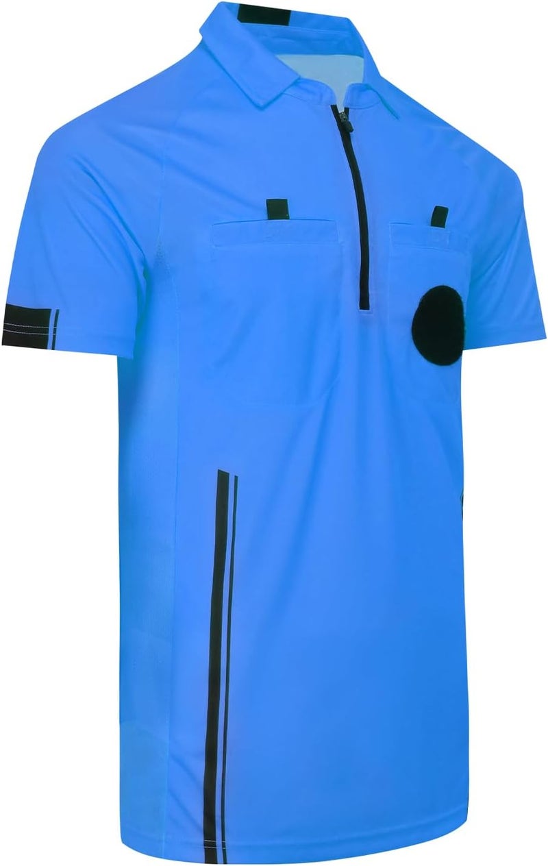 VKT Soccer Referee Shirt Jersey Kit Official Short Sleeve Ref Shirts Uniform Halloween Costume for Men & Women - Image 1